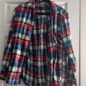 Plaid Button Down Shirt - Red, Blue, Green